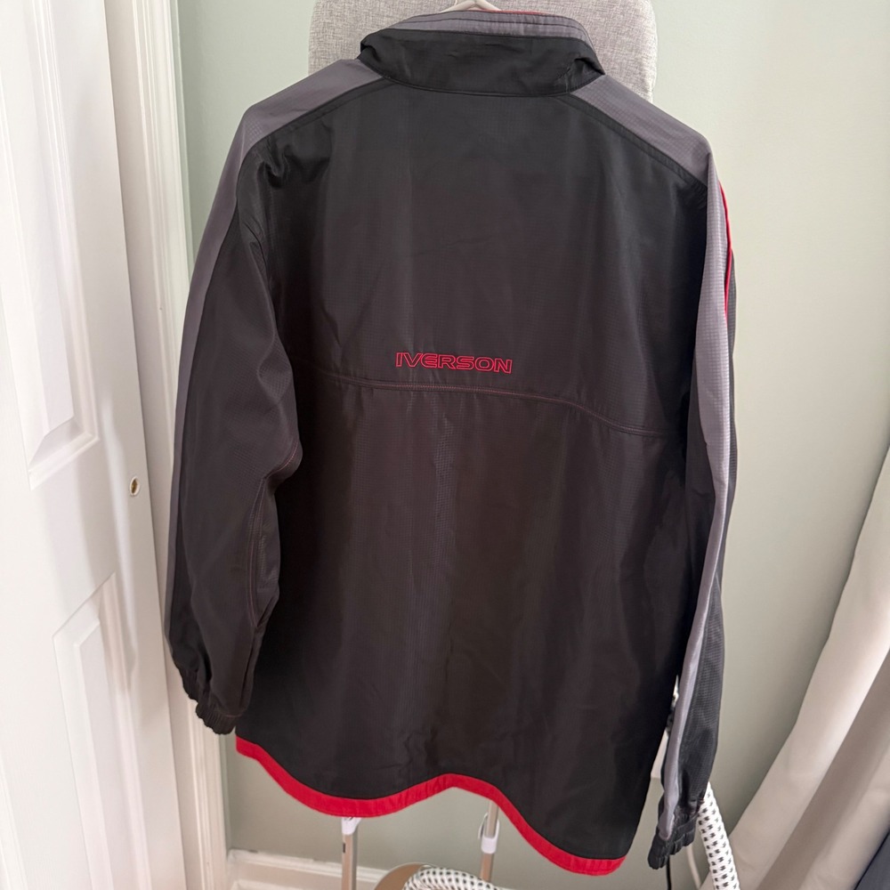 Vintage Reebok Allen Iverson I3 Limited Edition Jacket Mens M Y2K Black Red - Picture 2 of 5